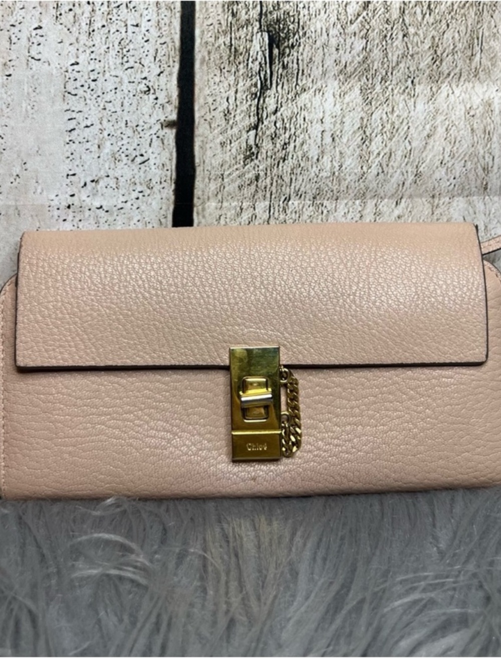 Authentic CHLOE Nude Drew Long Zippy Wallet in Nude Leather
